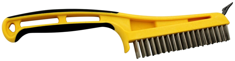 Richard Stainless Steel Wire Bristle Brush with Metal Scraper, Removes Paint/Dirt/Rust H8