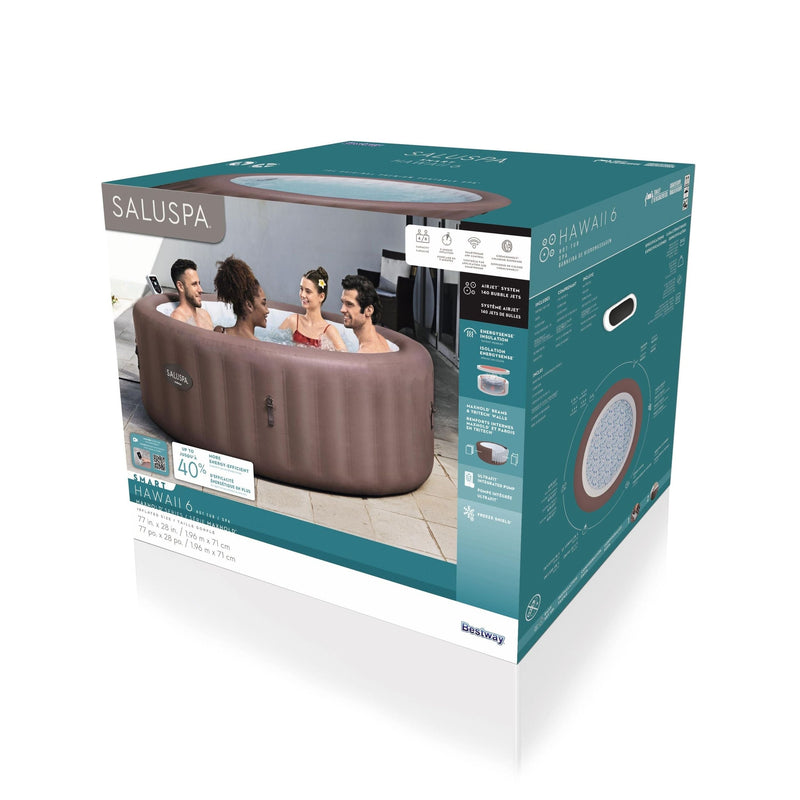Salu Spa Hawaii Smart AirJet 6-Person Terracotta Round Spa, 77-in x 28-in K1