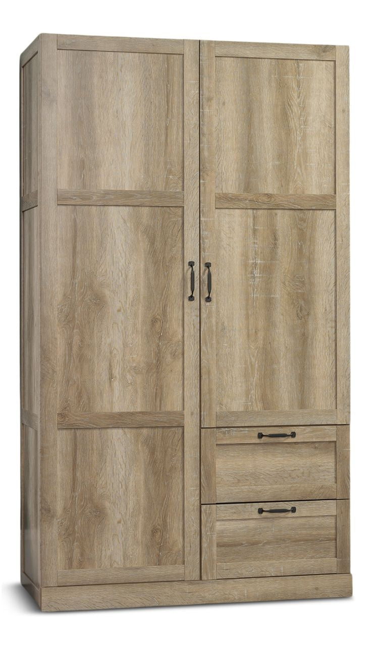 Sauder 2 Door 2 Drawer Wardrobe, Oak Z8