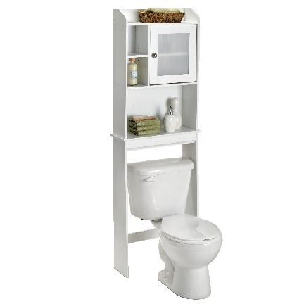 Sauder Caraway 1-Door Over-The-Toilet Spacesaver Bathroom Storage Shelf/Cabinet, Soft White B6