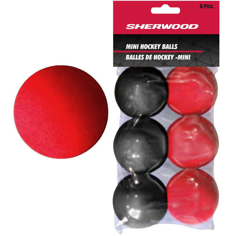 Sherwood Mini Foam Street Hockey Balls, Red & Black, 6-pk A0