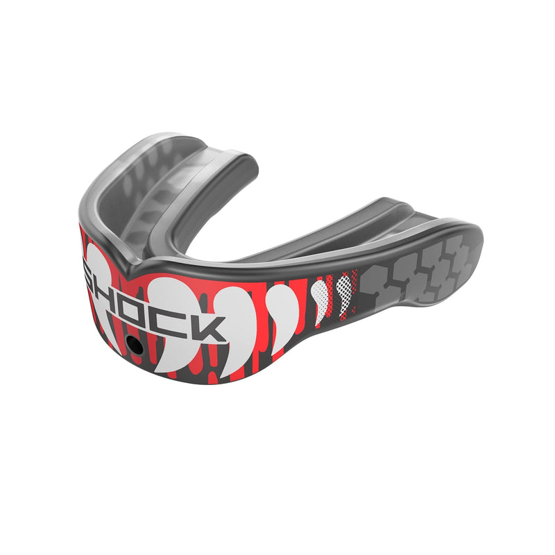 Shock Doctor Gel Max Power Mouthguard, Junior/Senior, Red Drip Fang Z3