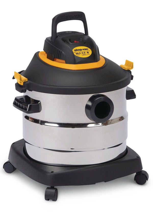 Shop-Vac 2031848 2.5 Peak HP Stainless Steel Wet/Dry Shop Vacuum with Hose and Accessories, 30-L W1