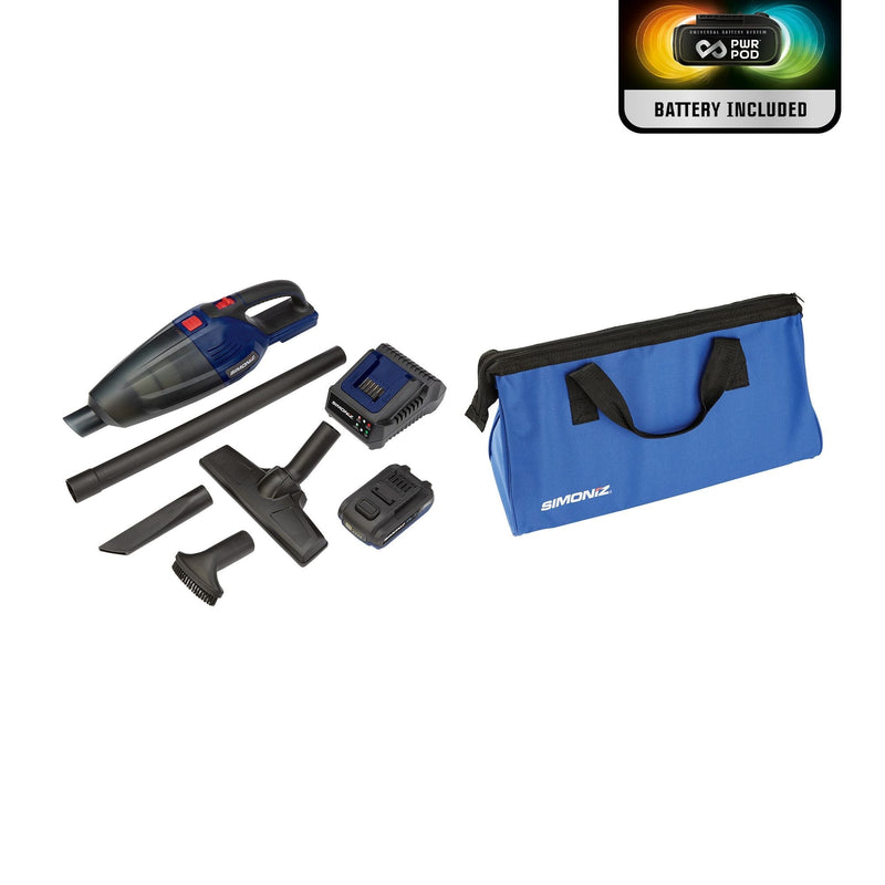 Simoniz 20V Max Cordless Car Hand Vacuum with PWR POD 2.0 Ah battery V9