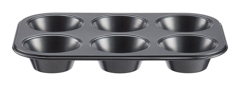 Simplicite Dark Grey Non-Stick Carbon Steel Muffin Pan, 6-Cup T3