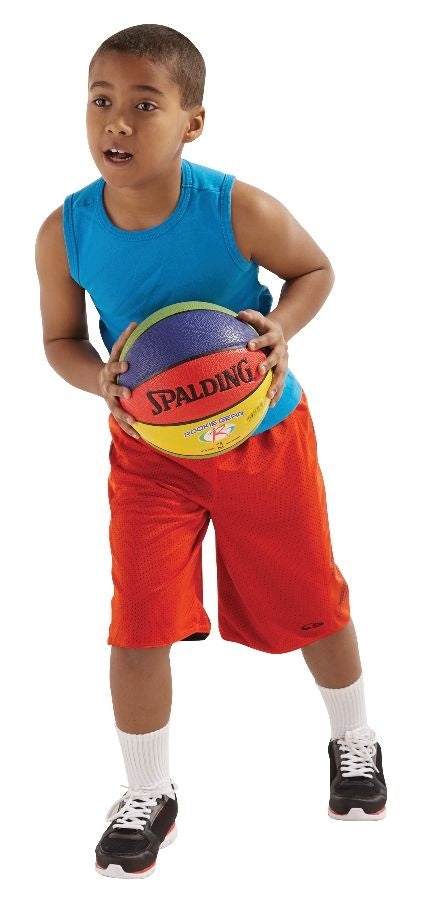 Spalding Rookie Gear Youth Kids' Indoor/Outdoor Multi-Colour Composite Basketball, Size 5 (27.5-in)