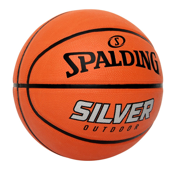 Spalding Silver Outdoor Rubber Basketball, Official Size 7 (29.5-in), Orange X6
