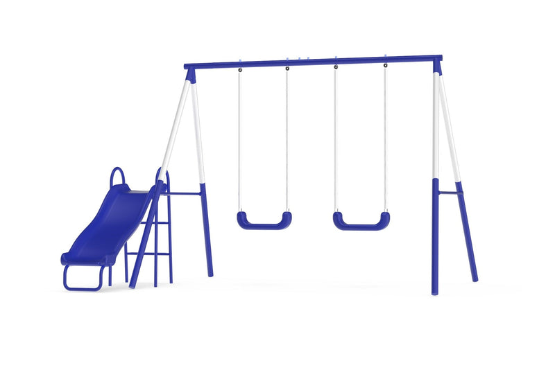 Sportspower Play Time Kids' 3 Station Metal Swing Set with Slide Z5