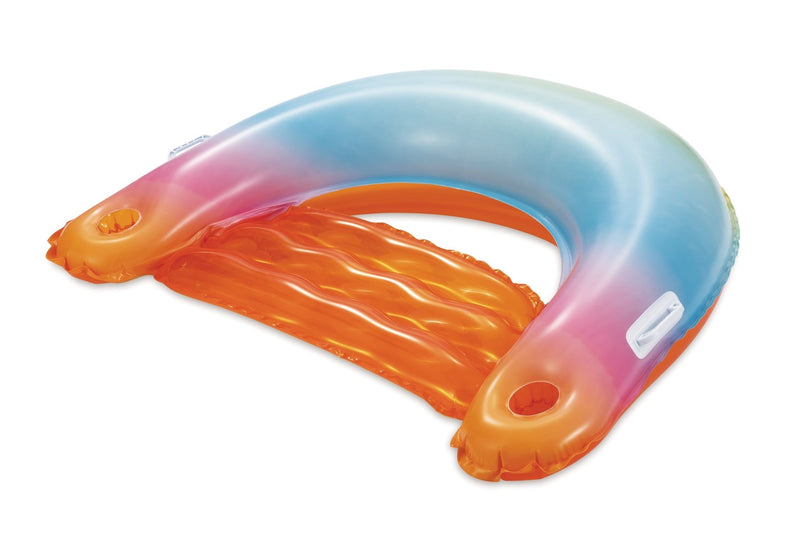 Stella and Finn Sunset Inflatable Ombre Pool Floating Chair with Cup Holders, Multi-Colour G2