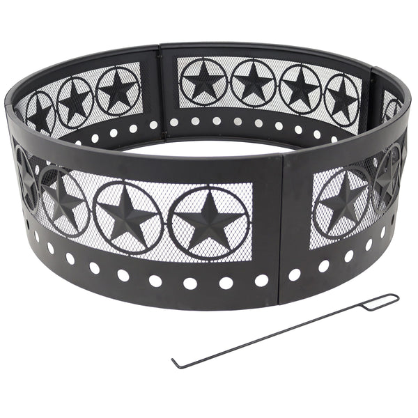 Sunnydaze Décor Heavy-Duty Steel Cut Out Campfire Ring, 36-in B2