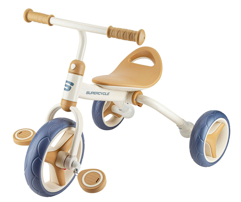 Supercycle 2-in-1 Toddlers & Kids' Tricycle with Detachable Pedals, 8-in, Beige L2