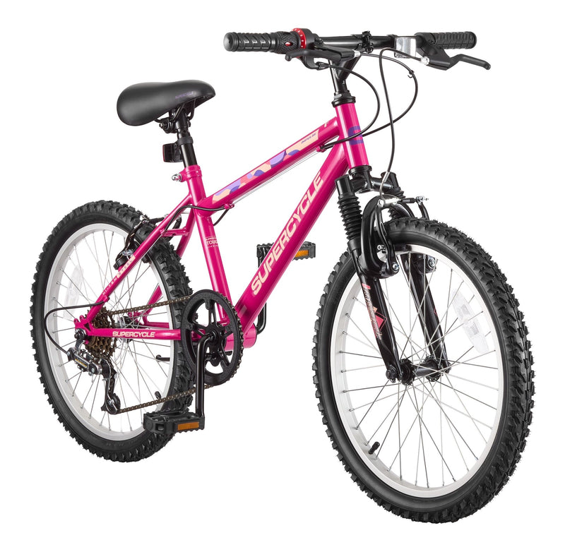 Supercycle Impulse Youth HT Mountain Bike with 5-Speed Grip Shifting System, 20-in K4