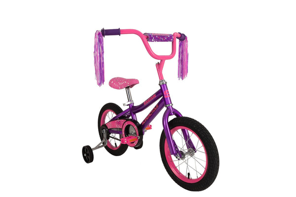 Supercycle Radium Kids' Bike with Training Wheels, Purple, 14-in T2
