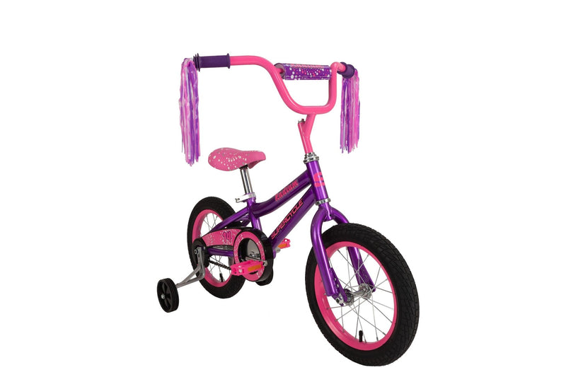 Supercycle Radium Kids' Bike with Training Wheels, Purple, 14-in T2