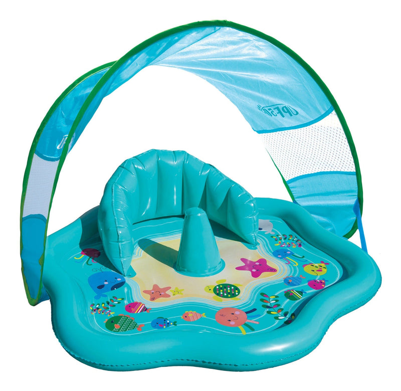 Swim School Inflatable Baby Splash Mat with Canopy, 28-in, Ages 6-18m W8