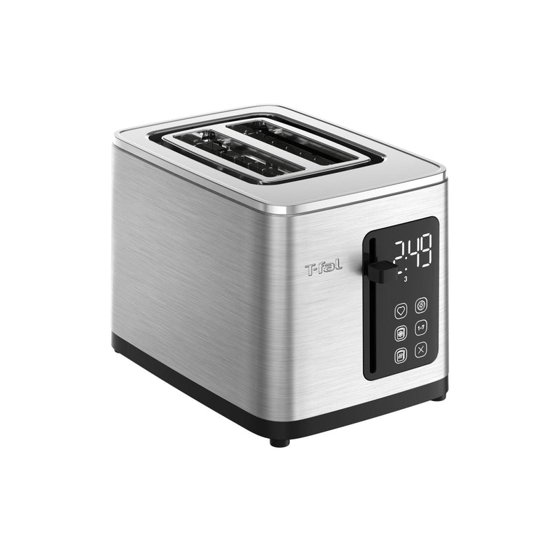 T-fal 2-Slice Stainless Steel Digital Toaster, Extra wide slots, 7 Browning levels N5