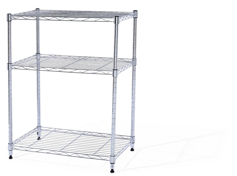 Type A 3-Tier Storage Rack, No Tool Assembly, Chrome L1