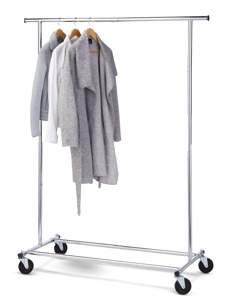 Type A Deluxe Single Rod Garment Rack, Chrome A8