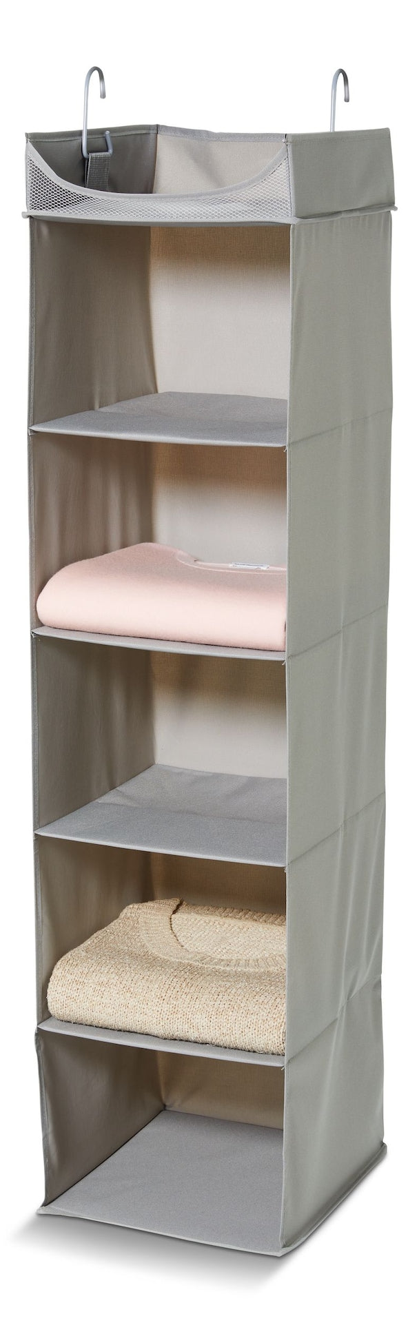 type A Ease 5-Shelf Hanging Closet Organizer, Grey L8