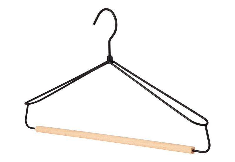 type A Metal Wire Hanger with Wooden Bar, 3-pk U2