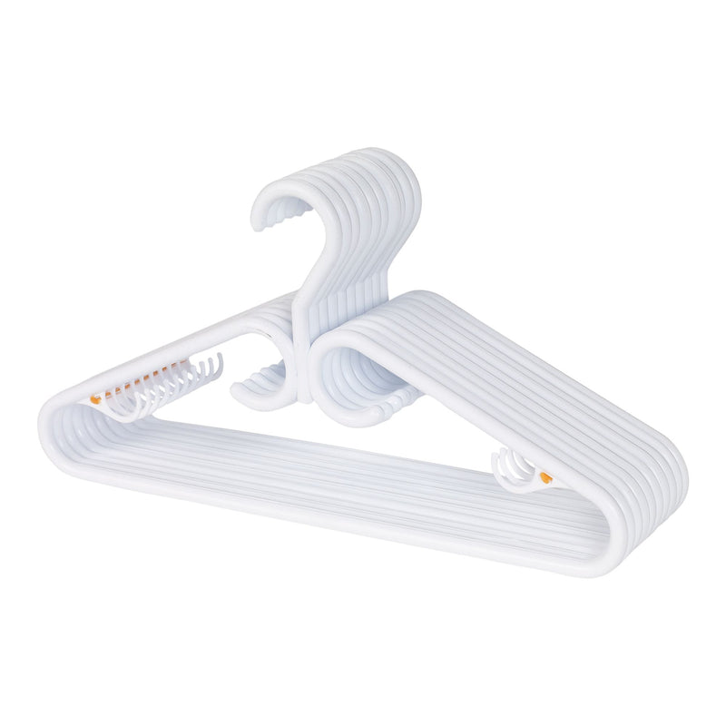 type A Plastic Hangers, Heavy-Duty, White 12-pk Y5