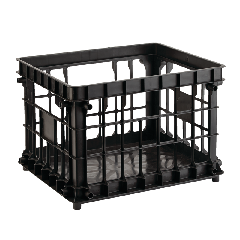 type A Prima Stackable Milk Crate Storage Basket, 30.7-L, Black L6