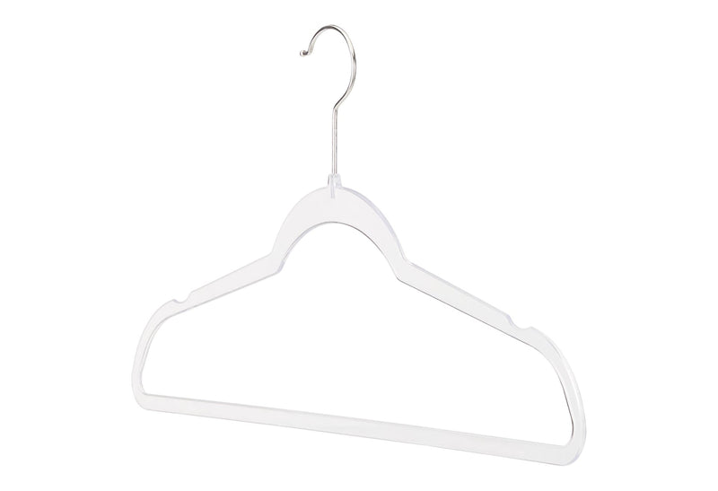 type A Space-Saving Non-Slip Plastic Swivel Hangers, Clear, 10-pk V3