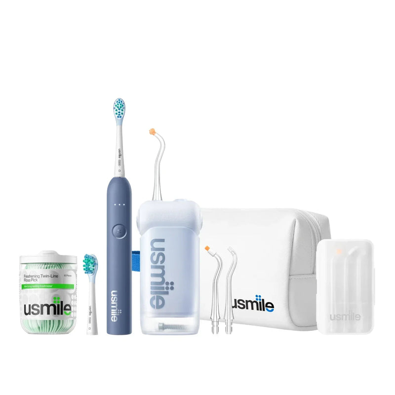 usmile C10 Water Flosser x P10 S Electric Toothbrush Travel Pack F4