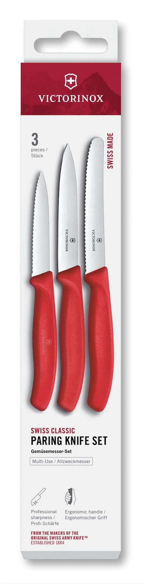 Victorinox Paring Knife Set with Non-Slip Handles, 3-pc M8