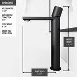 VIGO Cavalli MatteShell Matte Black Bathroom Sink/Basin Set with Gotham Faucet and Round Glass Vessel
