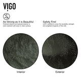 VIGO Glass Grey Onyx Bathroom Sink/Basin Set with Niko Faucet and Round Vessel