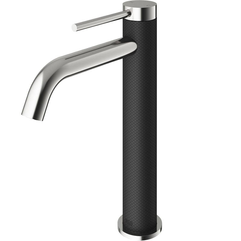VIGO Lexington Single Handle Vessel Sink Bathroom Faucet with cFiber© Body, Brushed Nickel L9