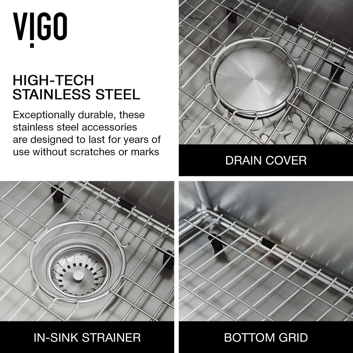 VIGO Oxford 1-Bowl Stainless Steel Apron Front Farmhouse Kitchen Sink with Accessories, 33-in
