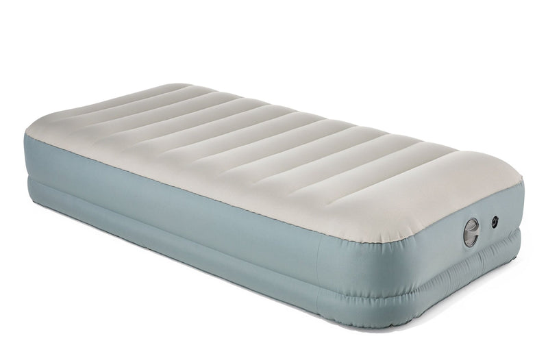 Woods Double High Toughguard Inflatable Air Bed with Rechargeable Pump, Twin, Grey A1