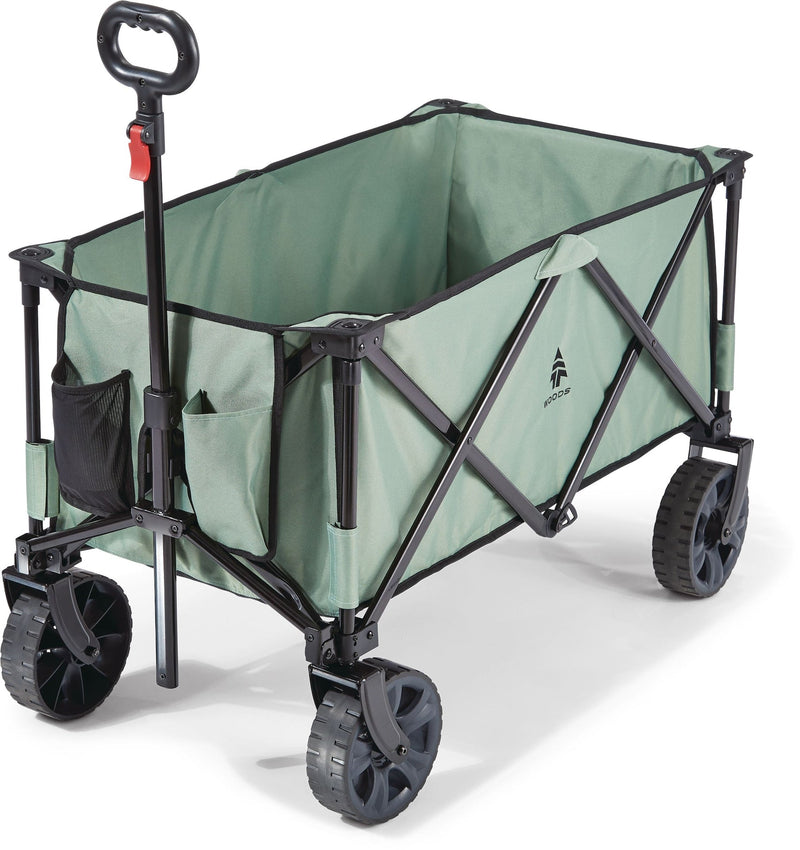 Woods Outdoor Collapsible Folding Utility Adventure Hauler Wagon with Carry Bag, 225-lb Capacity, Sea Foam L3