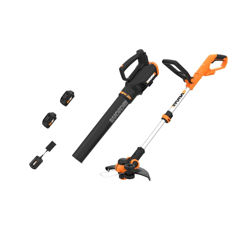 WORX WG929 20V Power Share Cordless Grass Trimmer & Leaf Blower Combo Kit N0