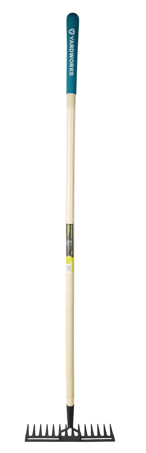 Yardworks 14-in Wide Metal 14-Tine Head Rake, 48-in Hardwood Shaft K2