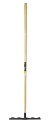 Yardworks 18.5-in Wide Metal 26-Tine Landscape Rake, 60-in Hardwood Shaft