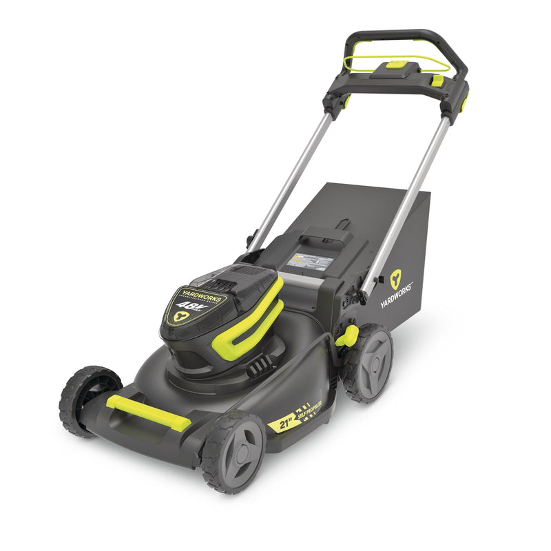 Yardworks 48V 3-in-1 Cordless Brushless Self-Propelled Mower, 21-in with 6Ah Battery & 2Ah Charger F0