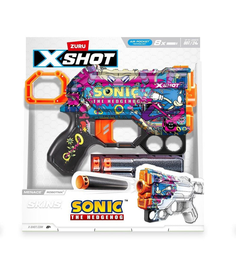 Zuru X-Shot Menace Sonic the Hedgehog Skins Foam Dart Toy Blaster for Ages 8+ A4